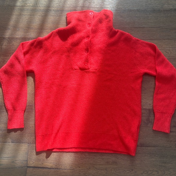 Aerie Vibrant Red Cowl Neck Sweater - Picture 8 of 8